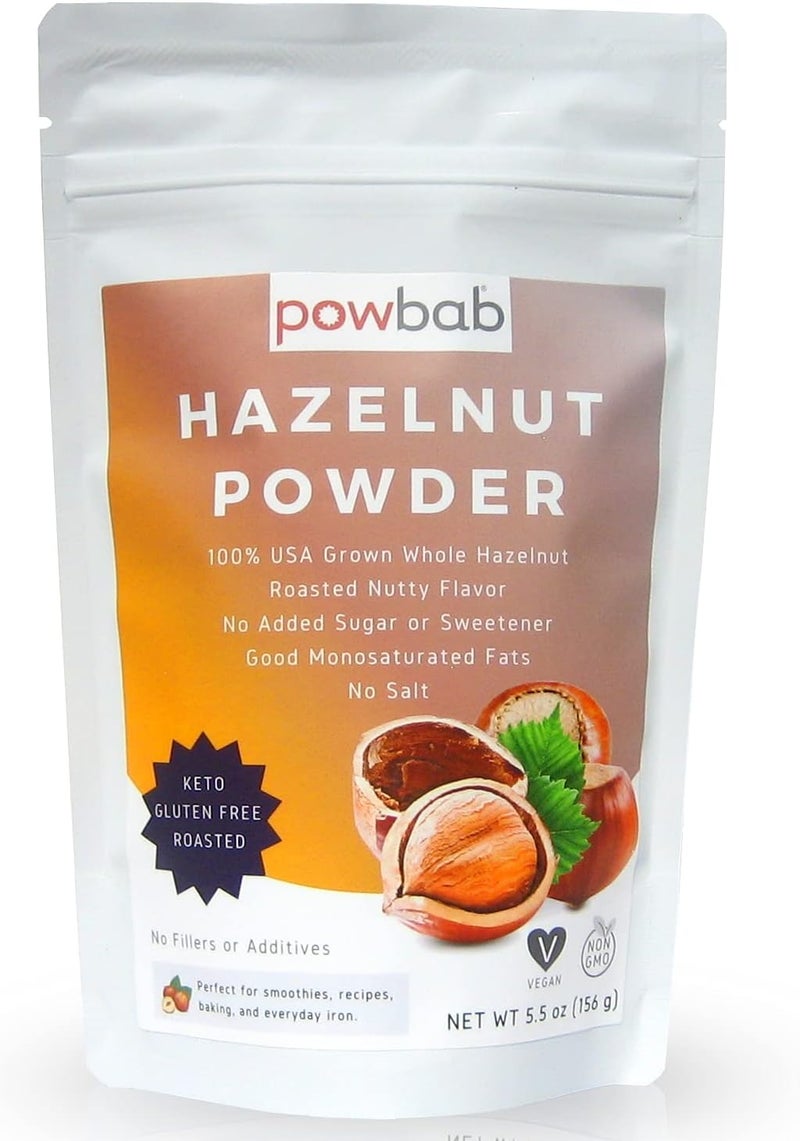 powbab Hazelnut Powder - 100% USA Grown Roasted Hazelnut Meal Flour, Gluten Free, 5.5 Oz - Image 1